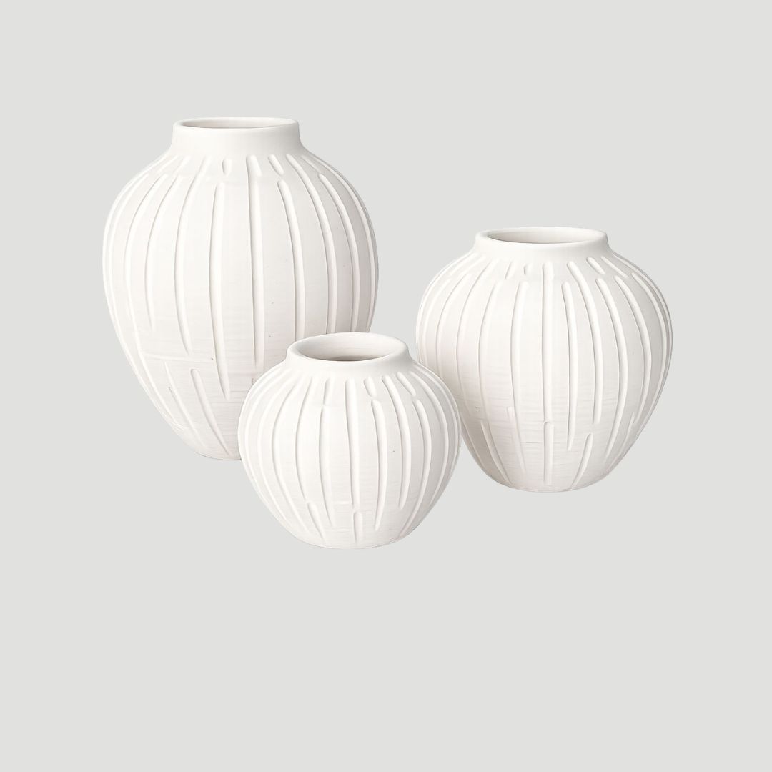 Foto do produto Vaso de cimento branco atena 15×19, 25×22 e 19x17cm